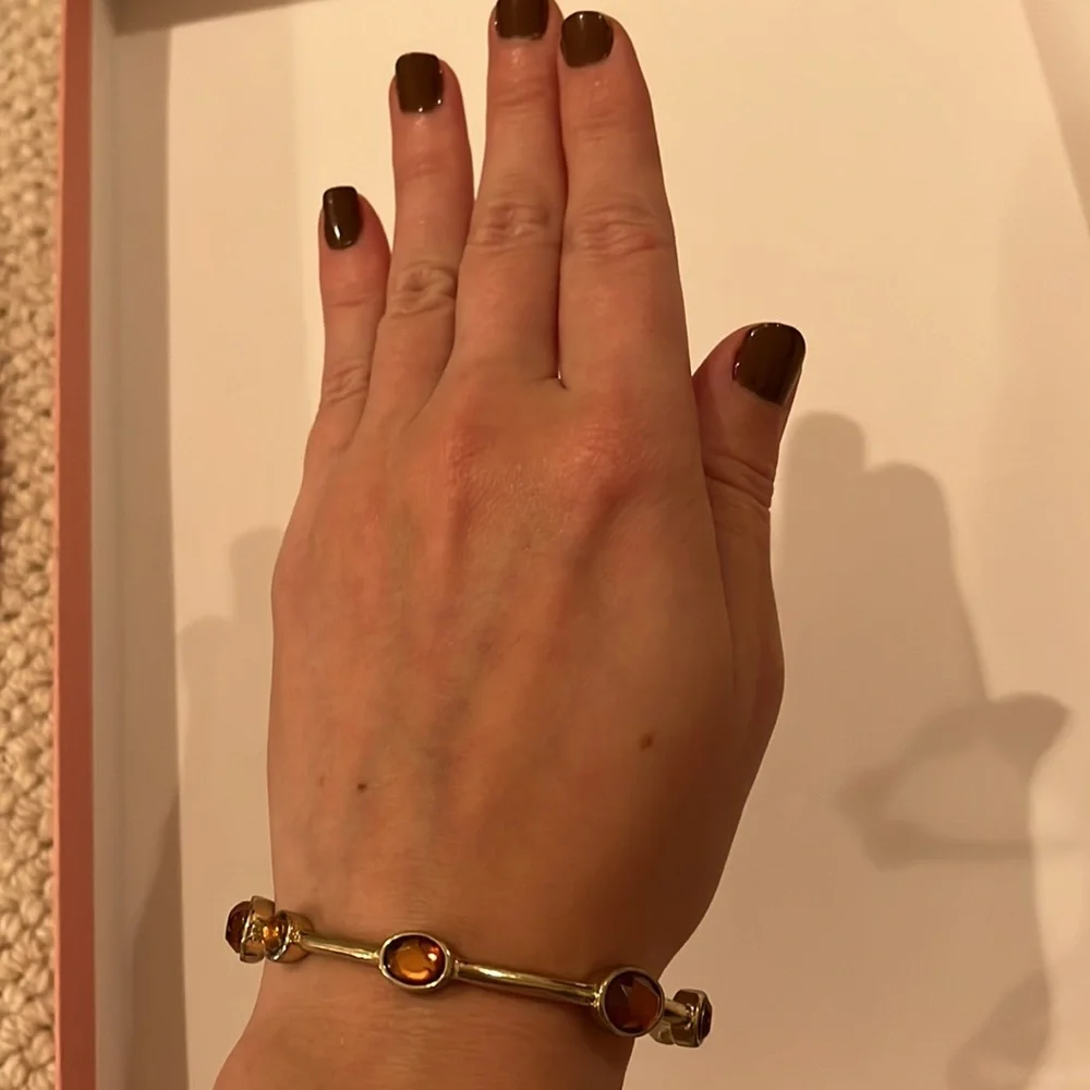 9 stones vintage bracelet size M/L orange/brown
